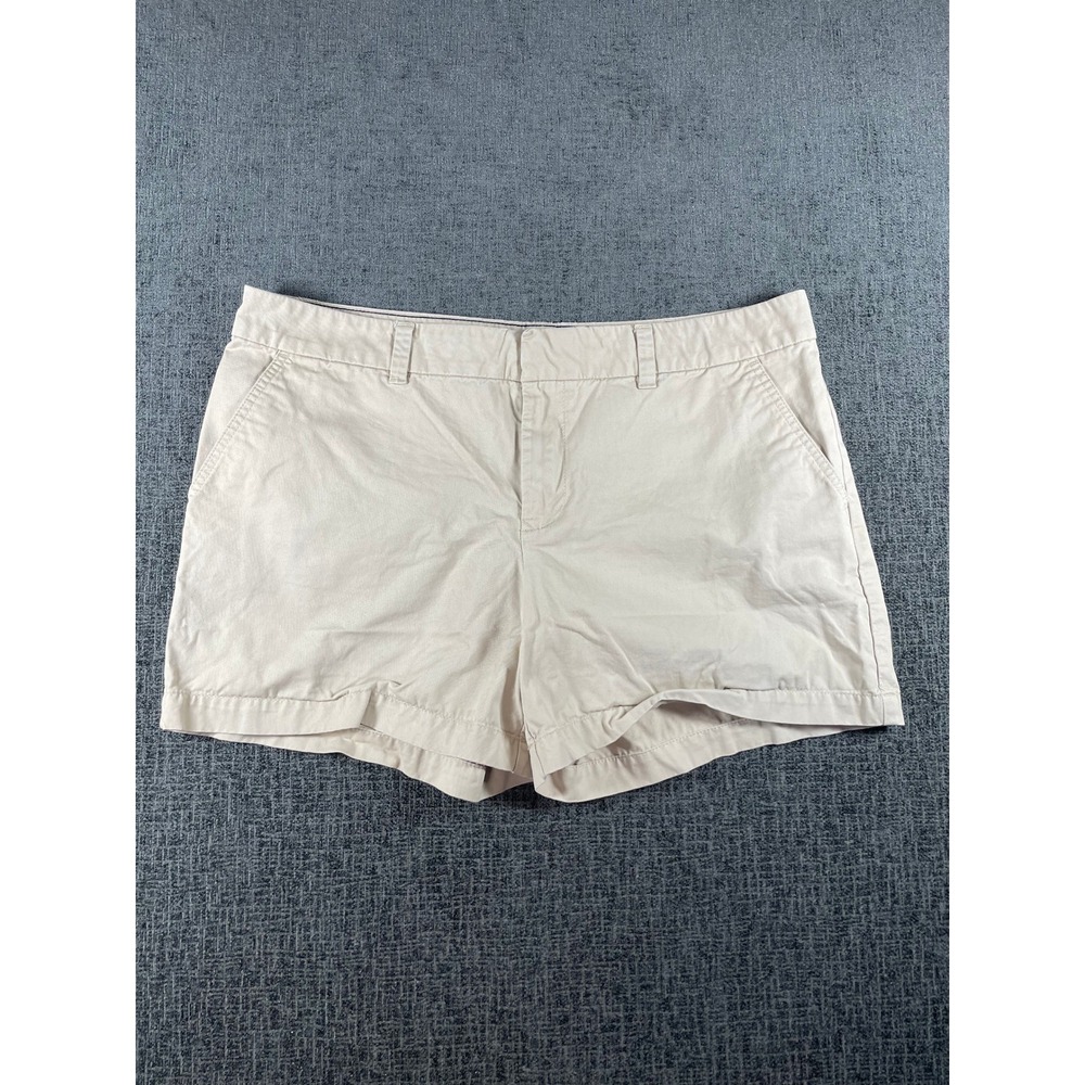 Tommy Hilfiger Womens Chino Shorts Beige Khaki Size 14 Cotton Twill Mid Rise